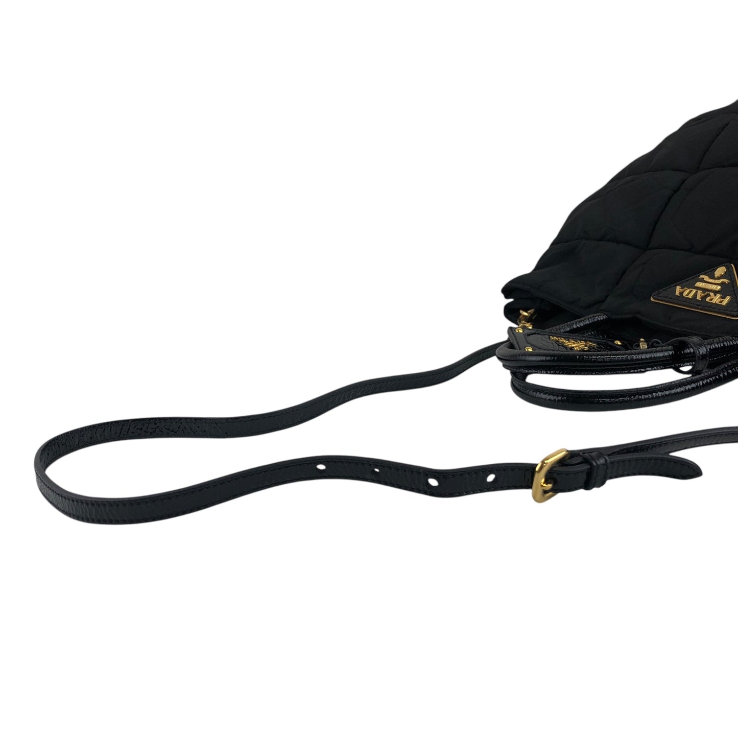 PRADA Triangle Logo Two-way Handbag Shoulder bag Black Vintage gj4fbh