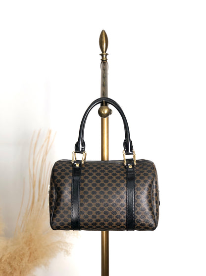 CELINE Macadam Two-way Small Boston bag Shoulder bag Black Vintage mdni2d