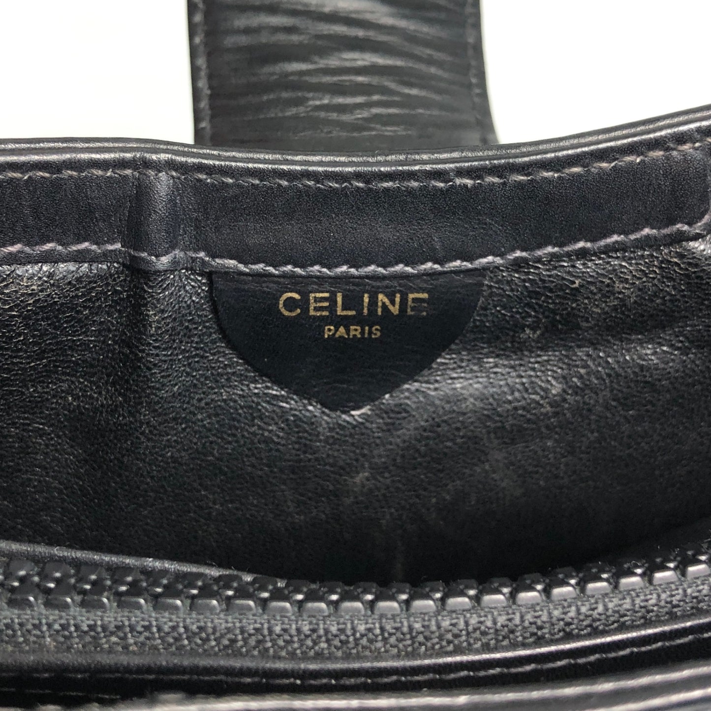 CELINE Blason Turn Lock Shoulder bag Black Vintage rpzpkc
