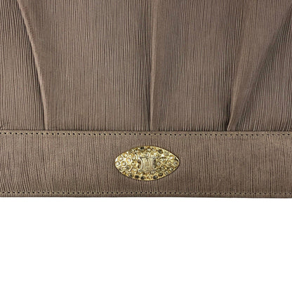 CELINE Triomphe Rhinestone Chain Shoulder bag Beige Vintage x4sgdj