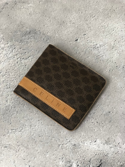 CELINE Macadam Blason Logo Folded Wallet Brown Vintage bvnn7k