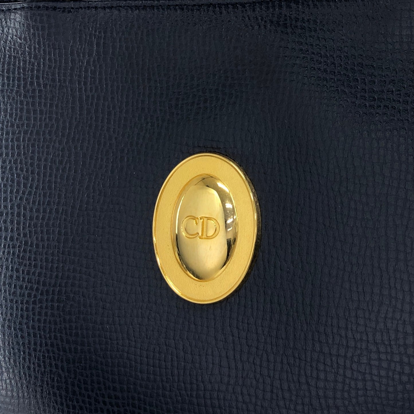 Christian Dior CD Logo Handbag Totebag Navy Vintage gxjx4z