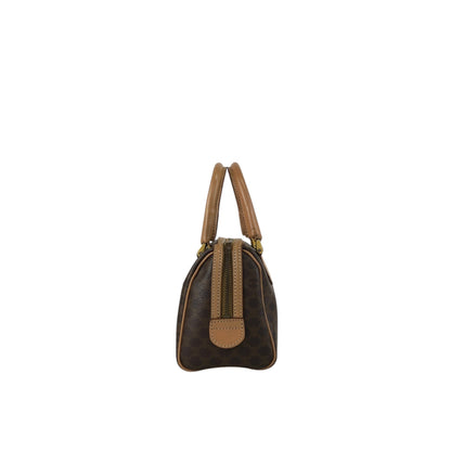 CELINE Macadam Blason Two-way Small Boston bag Shoulder bag Brown Vintage abbsfv