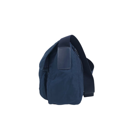 PRADA Tessuto Triangle Logo Front Buckle Shoulder bag Navy Vintage rj8wam