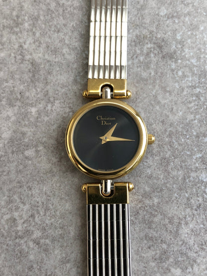 Christian Dior Quartz Watch Silver×Gold 3025 Vintage irm46k