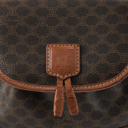CELINE Macadam Blason Tassel Shoulder bag Brown Vintage hkgap3