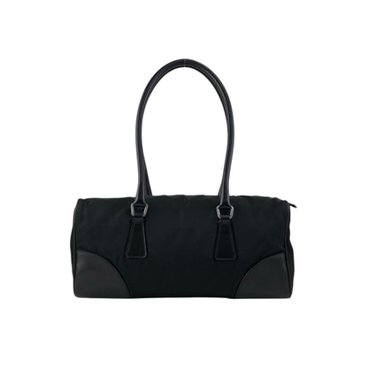 PRADA Triangle Logo Handbag Small Boston bag Black Vintage bhwzaa