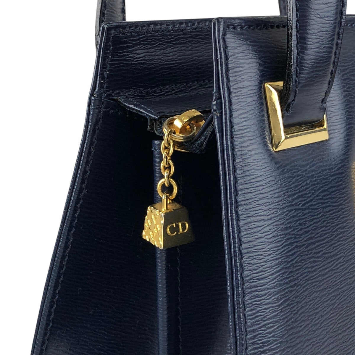 Christian Dior Logo Handbag Navy Vintage tx5uyv