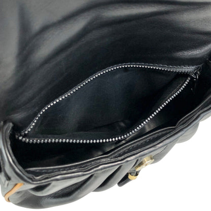 CELINE Blason Shoulder bag Black×Brown Vintage f8fsrs