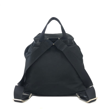 PRADA Triangle Logo Double Pocket Nylon Leather Backpack Black Vintage mkjw48