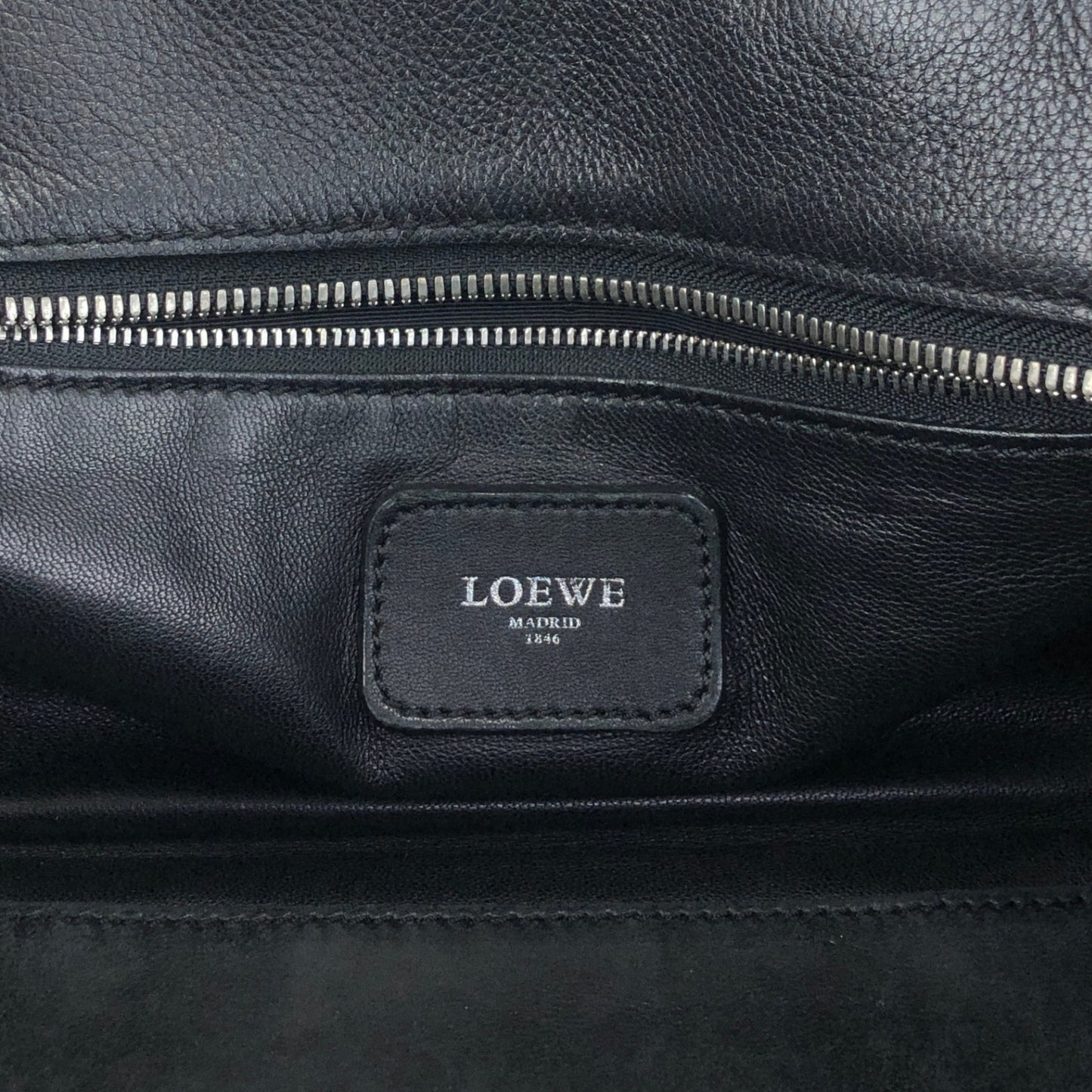 LOEWE Amazona28 Anagram Small Boston bag Handbag Black Vintage pi6ivk