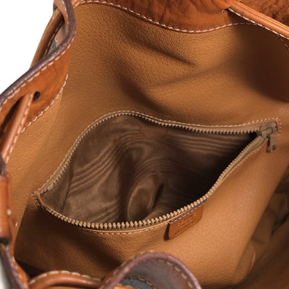 CELINE Macadam Blason Drawstring Shoulder bag Brown Vintage ywg4rj