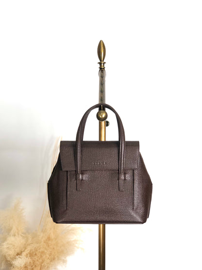 LOEWE Logo Embossed Handbag Brown Vintage xdd6ie