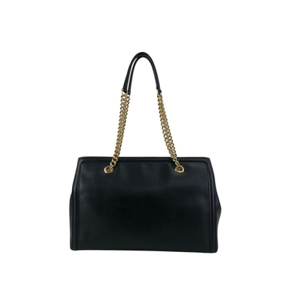 Salvatore Ferragamo Vala Chain Shoulder bag Handbag Black Vintage 3bmif6