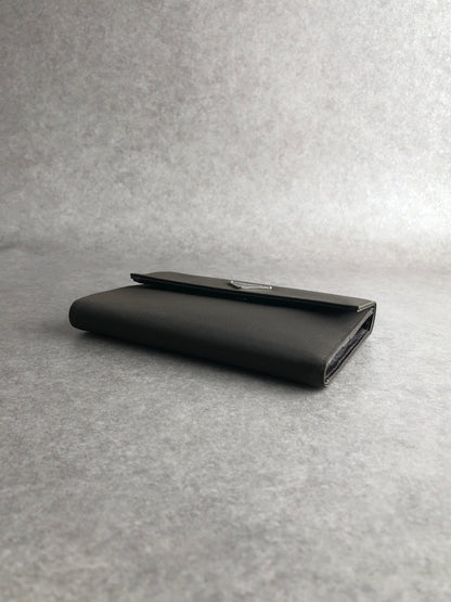 PRADA Tessuto Triangle Logo Trifold Wallet Black M510 Vintage icewt8