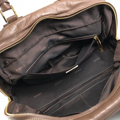 LOEWE Amazona Small Boston bag Handbag Brown Vintage irfyjk