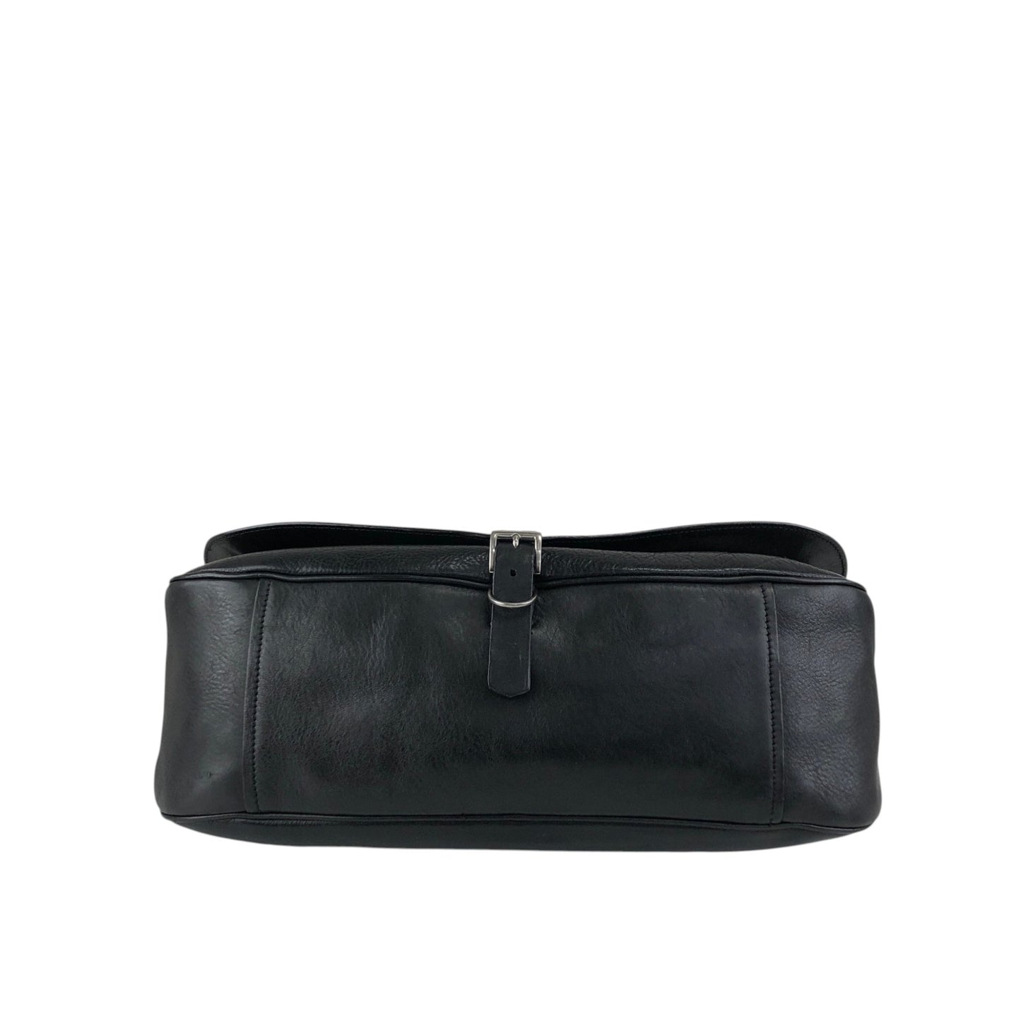 PRADA Logo Front Buckle Shoulder bag Hobobag Black Vintage m5w8bc