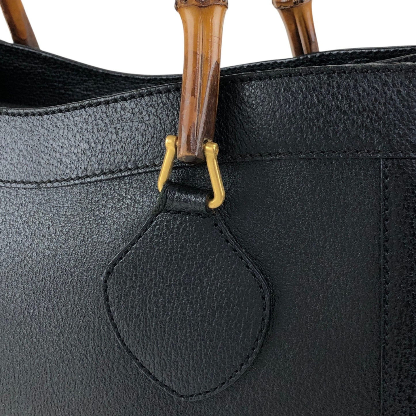 GUCCI Bamboo   Handbag Black 002・1095・0260 Vintage spzj7v