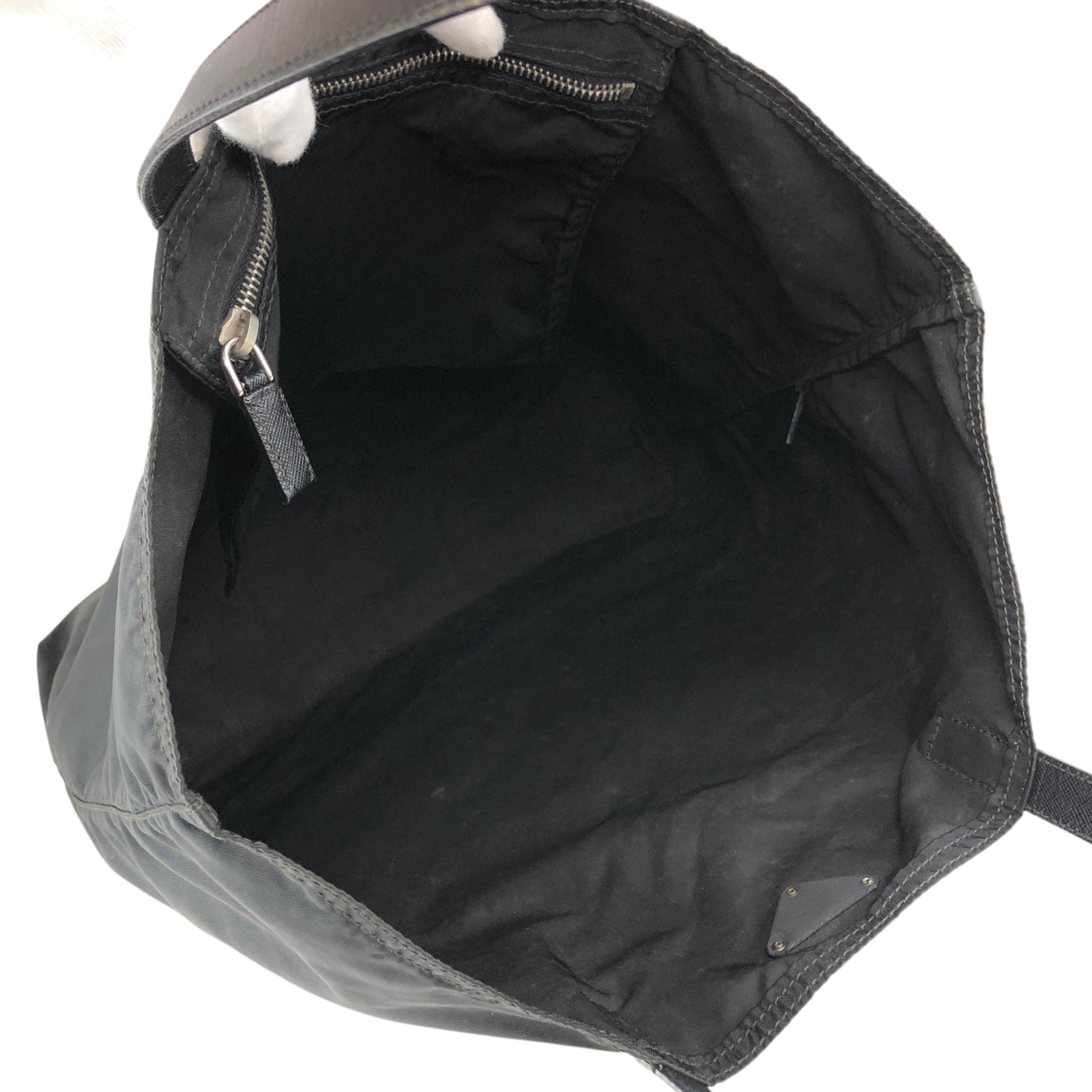 PRADA Tessuto Triangle Logo Totebag Black Vintage znncse