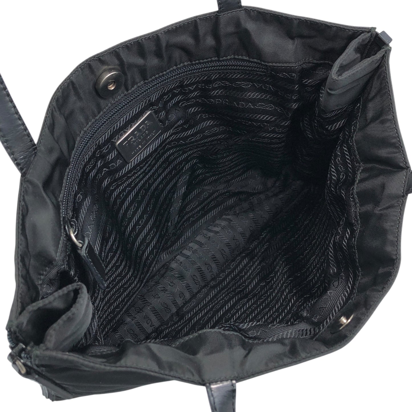 PRADA Triangle Logo Totebag Black Vintage jjxkrt