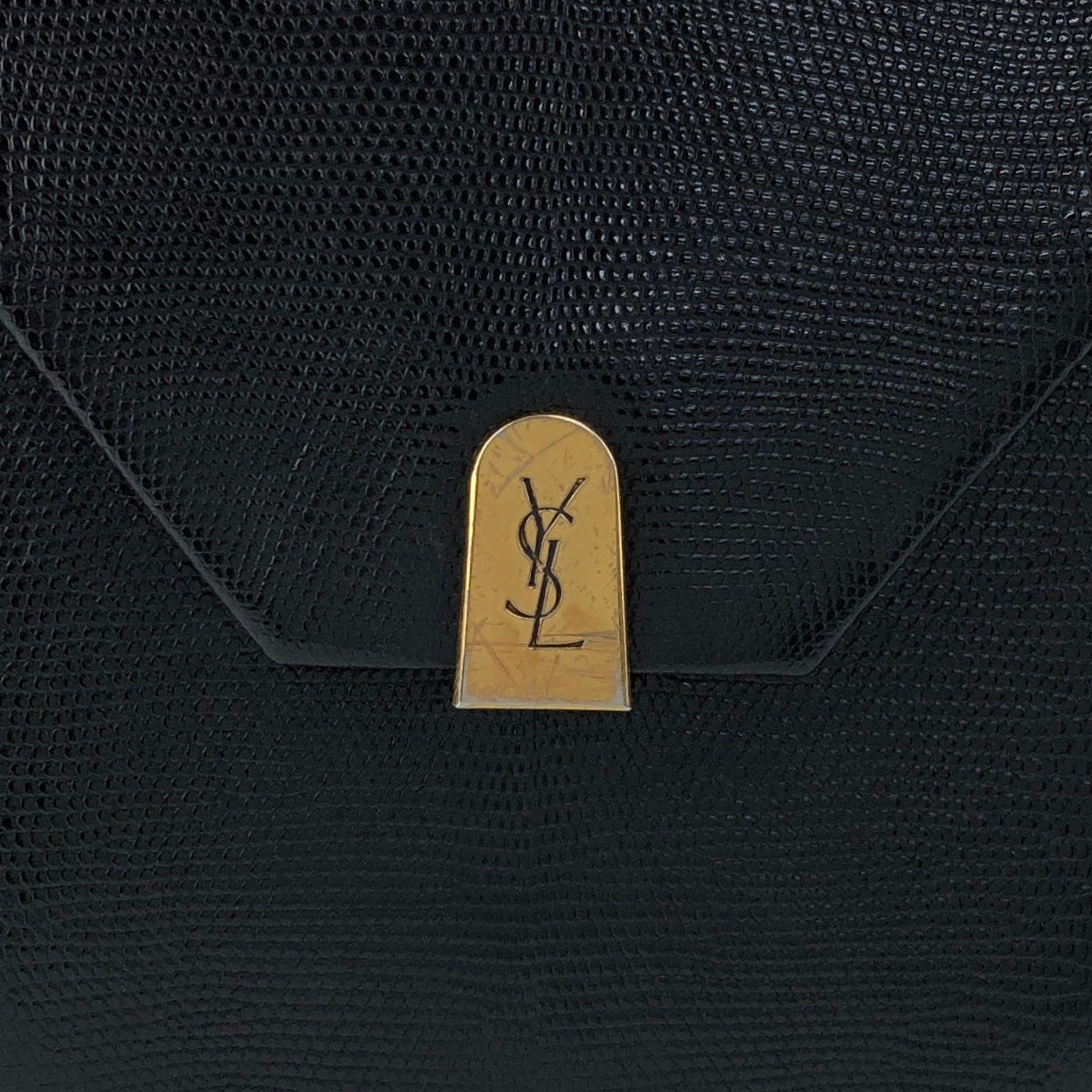 Yves Saint Laurent YSL Logo Shoulder bag Black Vintage 5hfhbh