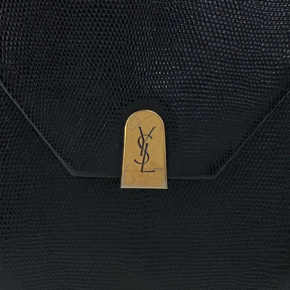 Yves Saint Laurent YSL Logo Shoulder bag Black Vintage 5hfhbh