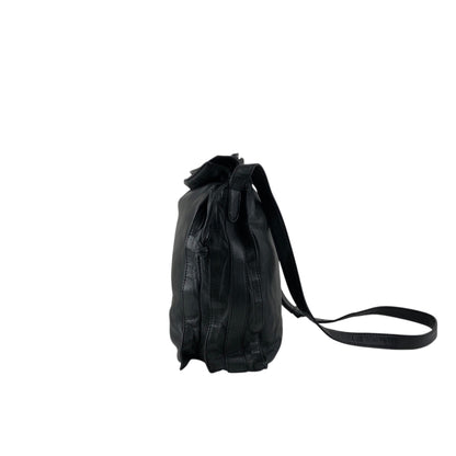LOEWE Anagram Flamenco Drawstring Shoulder bag Black Vintage ak5uss
