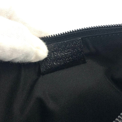 GUCCI GG Pattern Boots Charm Jacquard Leather Handbag Hobobag Black Vintage iz4gtx