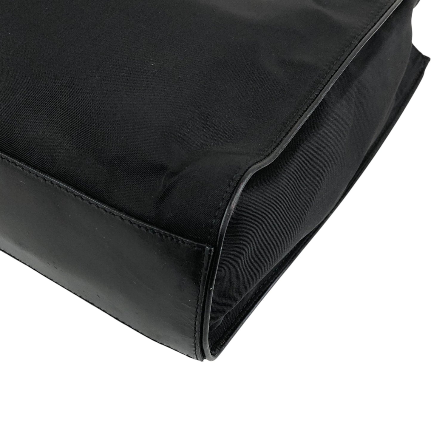 PRADA Tessuto Triangle Logo Totebag Black Vintage xs7v7s