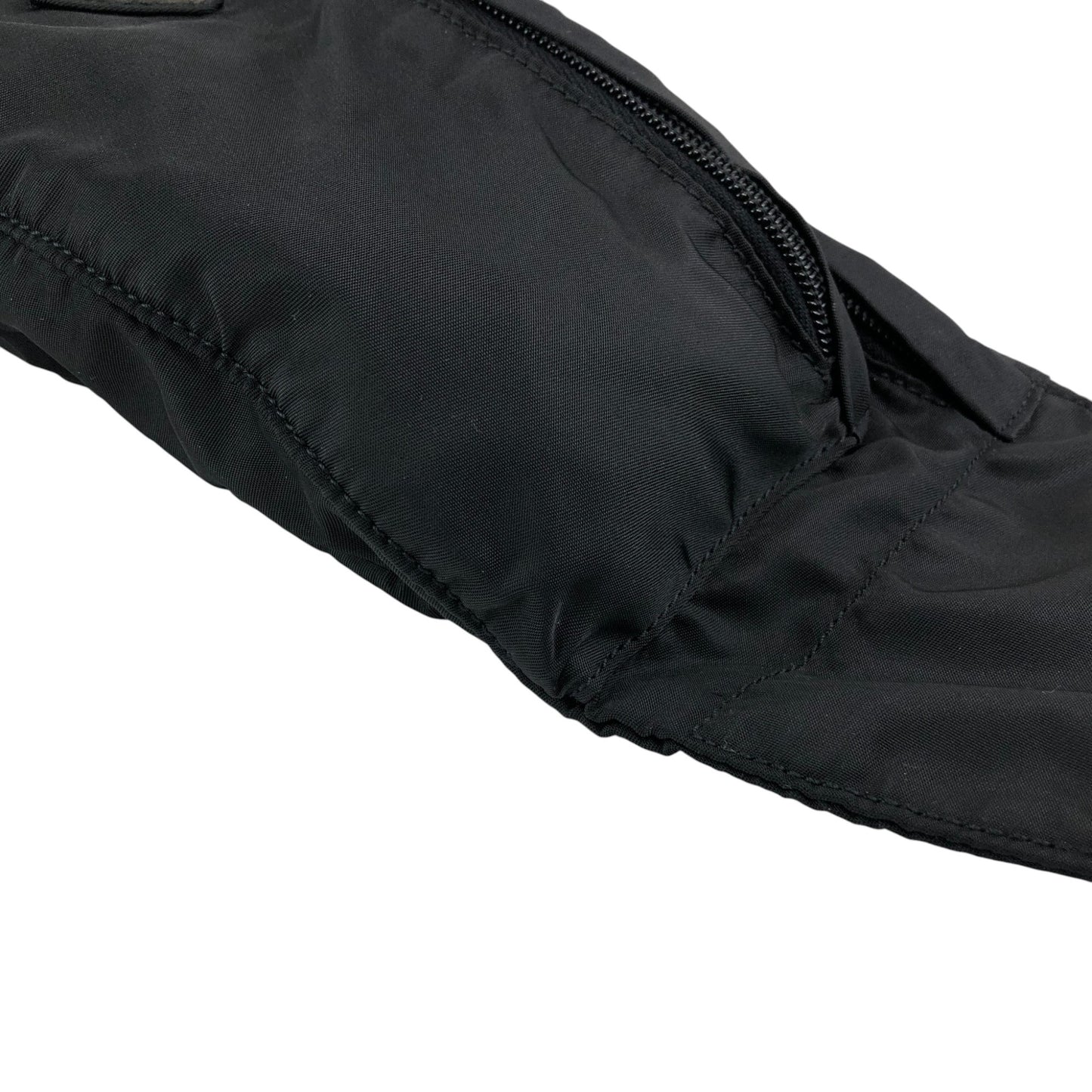 PRADA Tessuto Triangle Logo Sling bag Black Vintage n5nfph