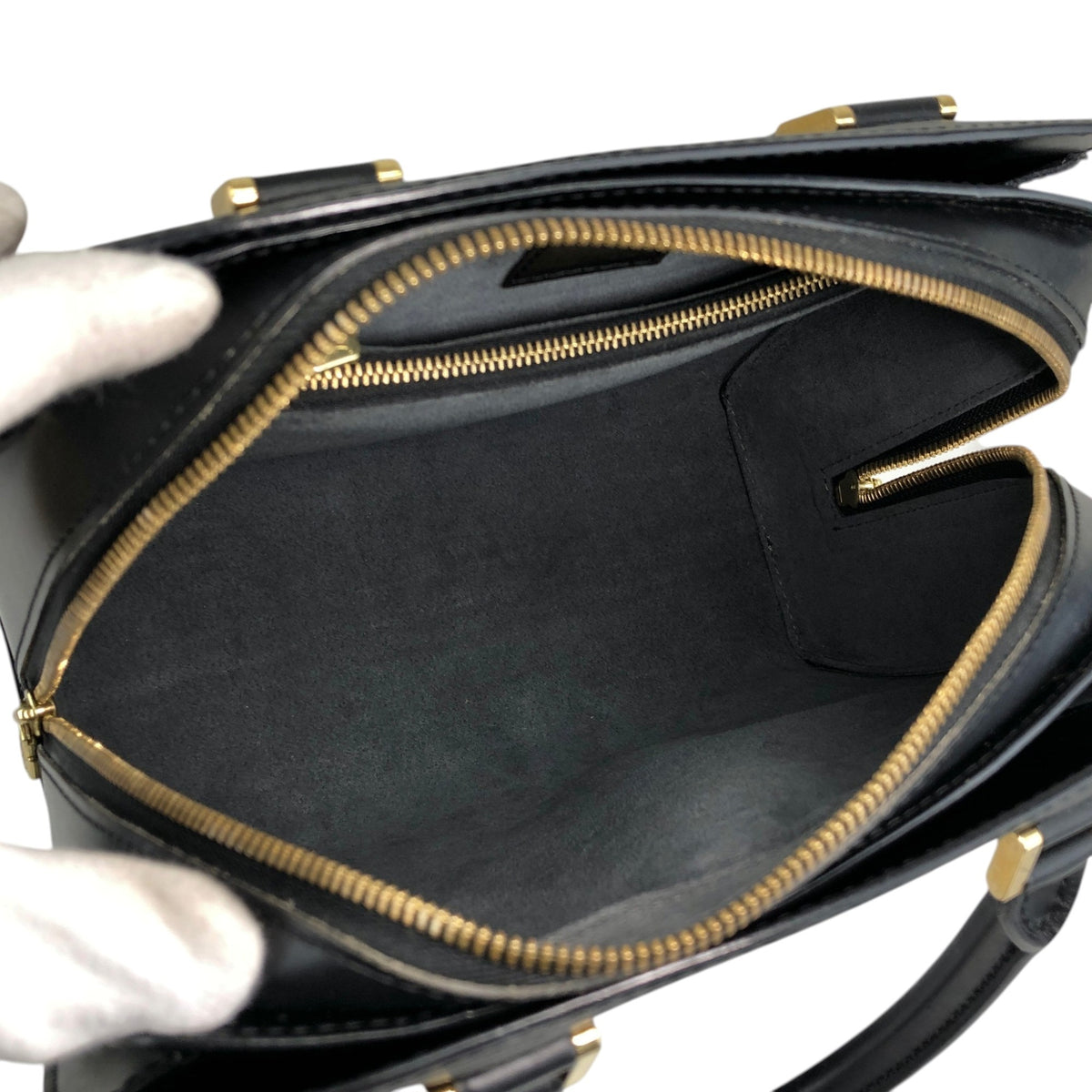 LOUIS VUITTON Epi Handbag Black Vintage dfb7ei