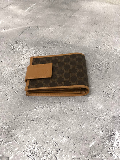 CELINE Macadam Blason Folded Wallet Brown Vintage fugrk2