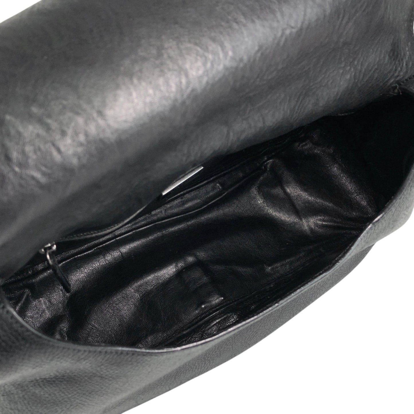 PRADA Logo Front Buckle Shoulder bag Hobobag Black Vintage m5w8bc