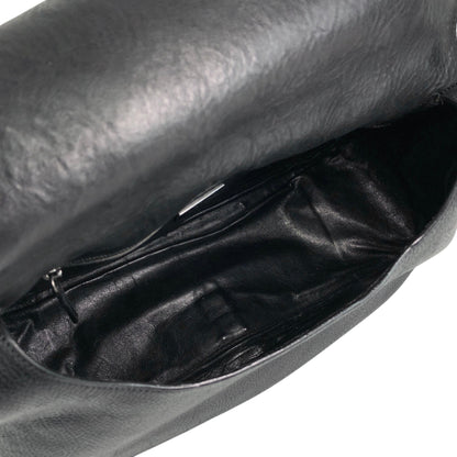 PRADA Logo Front Buckle Shoulder bag Hobobag Black Vintage m5w8bc