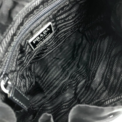 PRADA Triangle Logo Double Pocket  Backpack Black Vintage mxtwf5