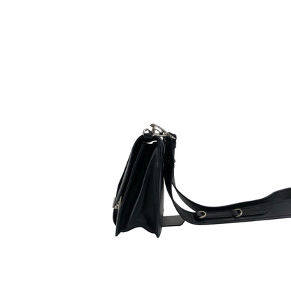 PRADA Logo Ribbon Motif Shoulder bag Black Vintage e3gymr