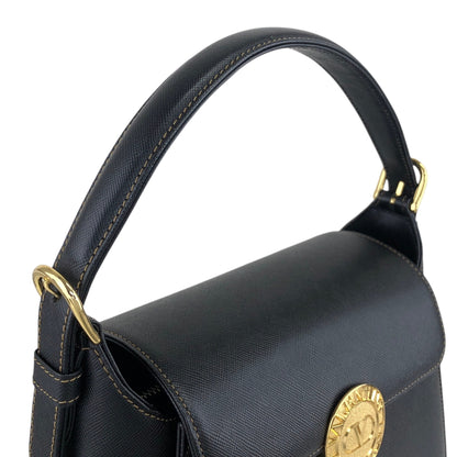 VALENTINO GARAVANI Logo Handbag Black Vintage exeyzp