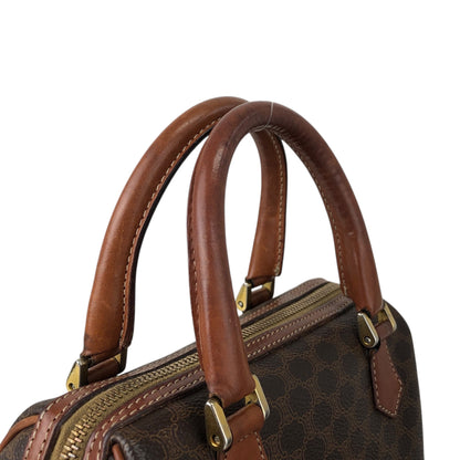 CELINE Macadam Two-way Small Boston bag Shoulder bag Brown Vintage 8fppkm