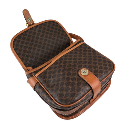 CELINE Macadam Blason Front Buckle Shoulder bag Brown Vintage v3jfnr