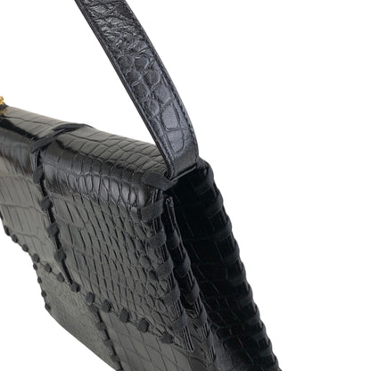 Yves Saint Laurent YSL Logo Charm Shoulder bag Black Vintage p7s3ib