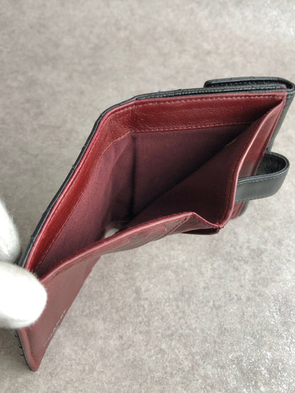 CHANEL Coco Mark Folded Wallet Black Vintage f4xrcc