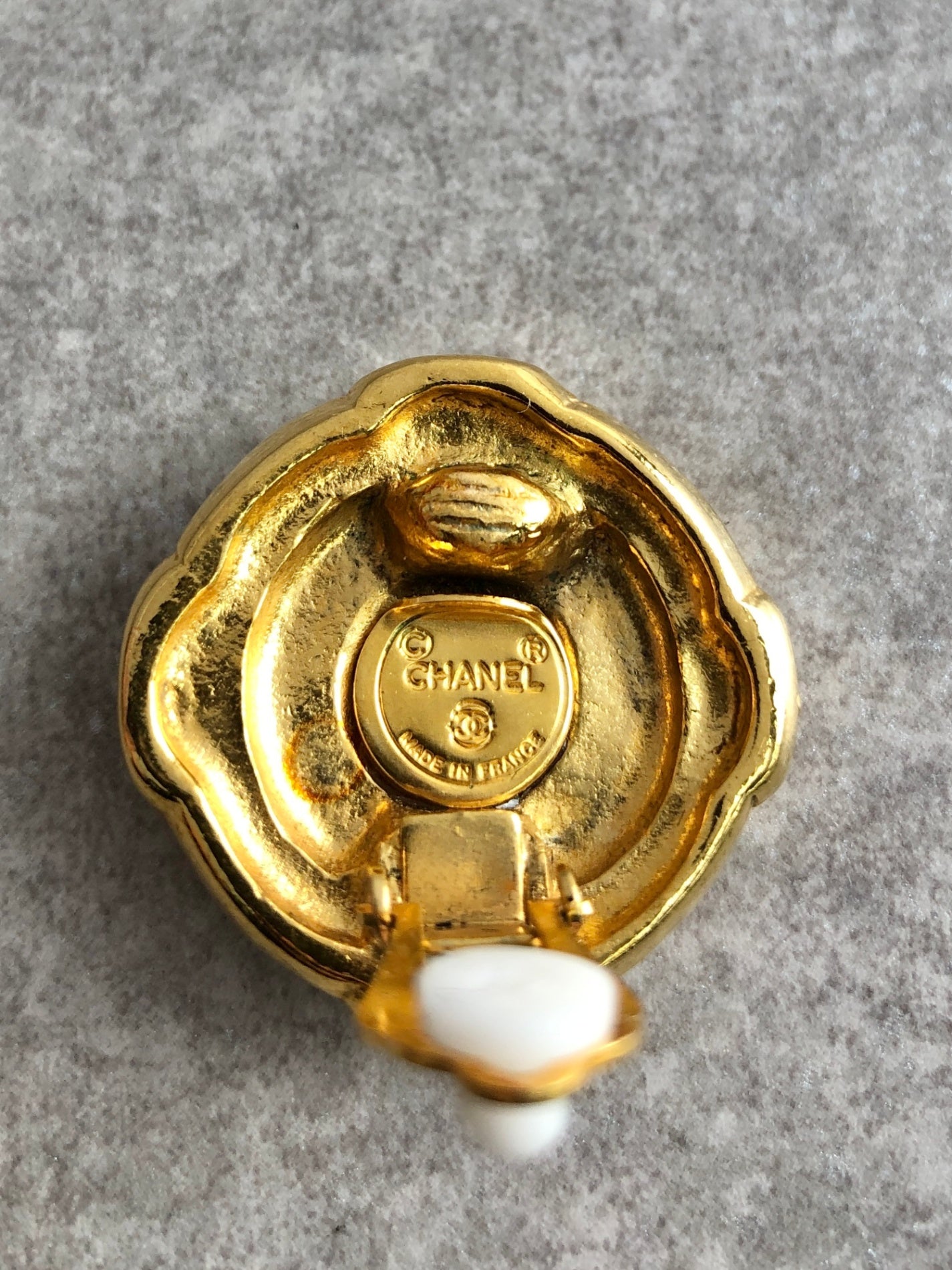 CHANEL Coco Mark Earrings Gold Vintage hmxj4r