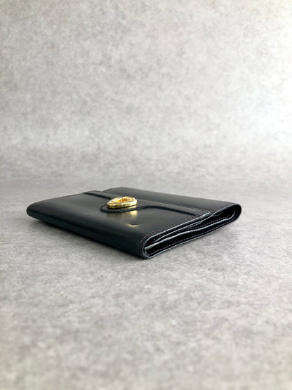 CELINE Horse Bit Wallet Black Vintage mtikgu