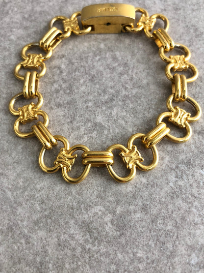 CELINE Triomphe Bracelet Gold Vintage jcvddc