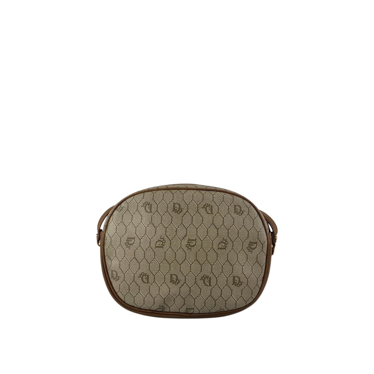 Christian Dior Honeycomb Pattern Logo Shoulder bag Beige Vintage a6fh6v