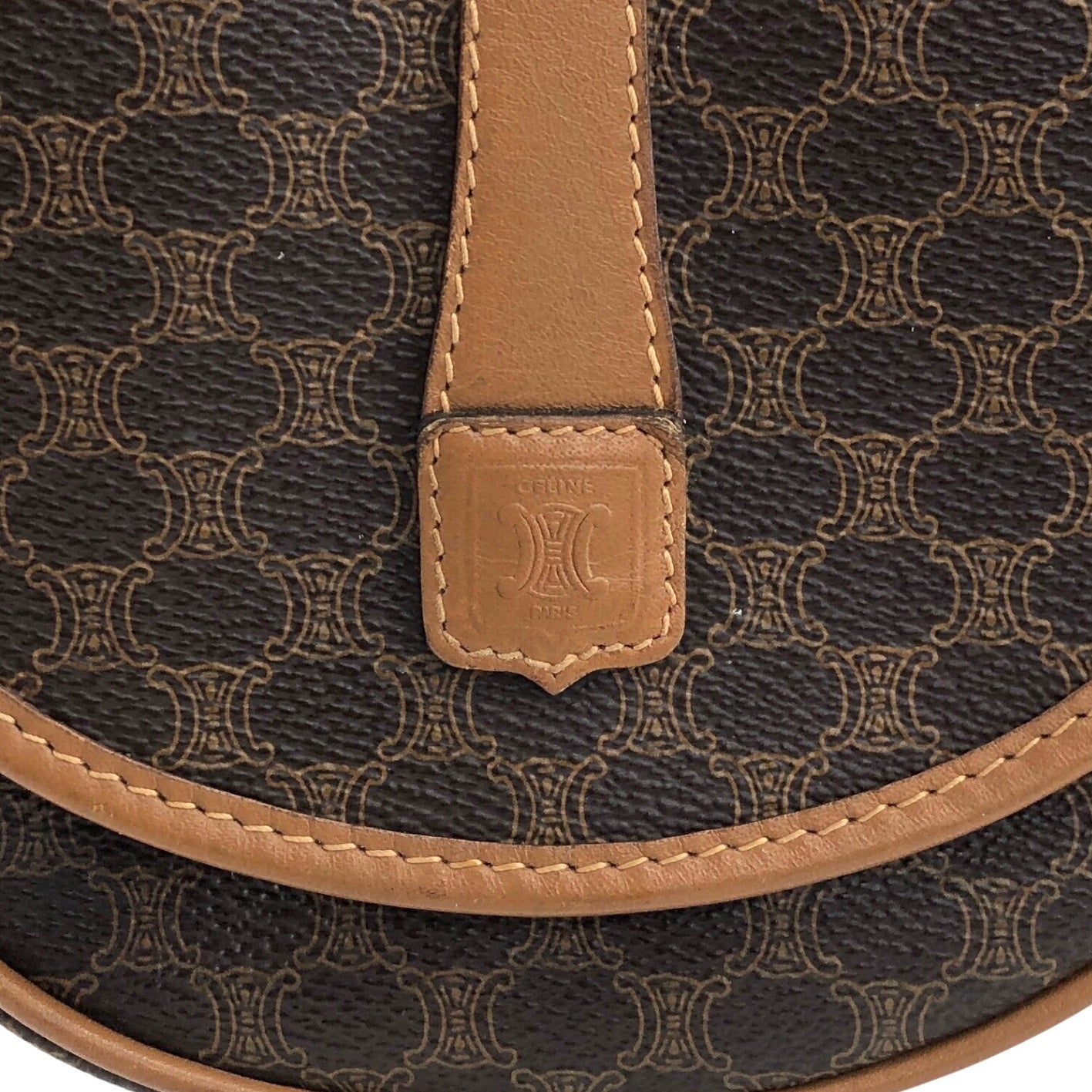 CELINE Macadam Blason Shoulder bag Brown Vintage ixr8dt