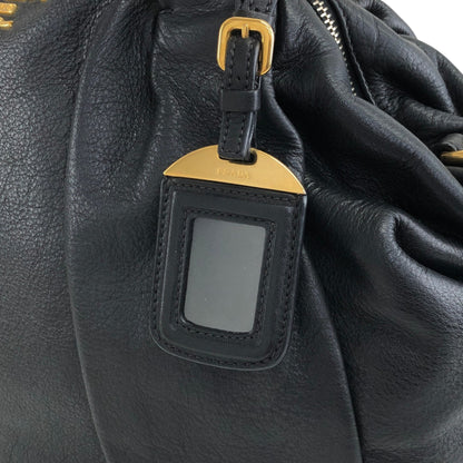 PRADA Logo Two-way Handbag Shoulder bag Black Vintage b3cs48
