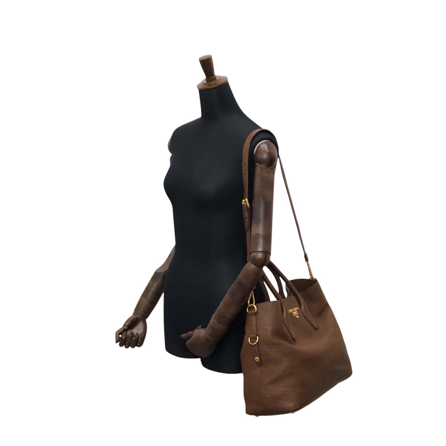PRADA Logo Two-way Handbag Shoulder bag Brown Vintage y4cj6y
