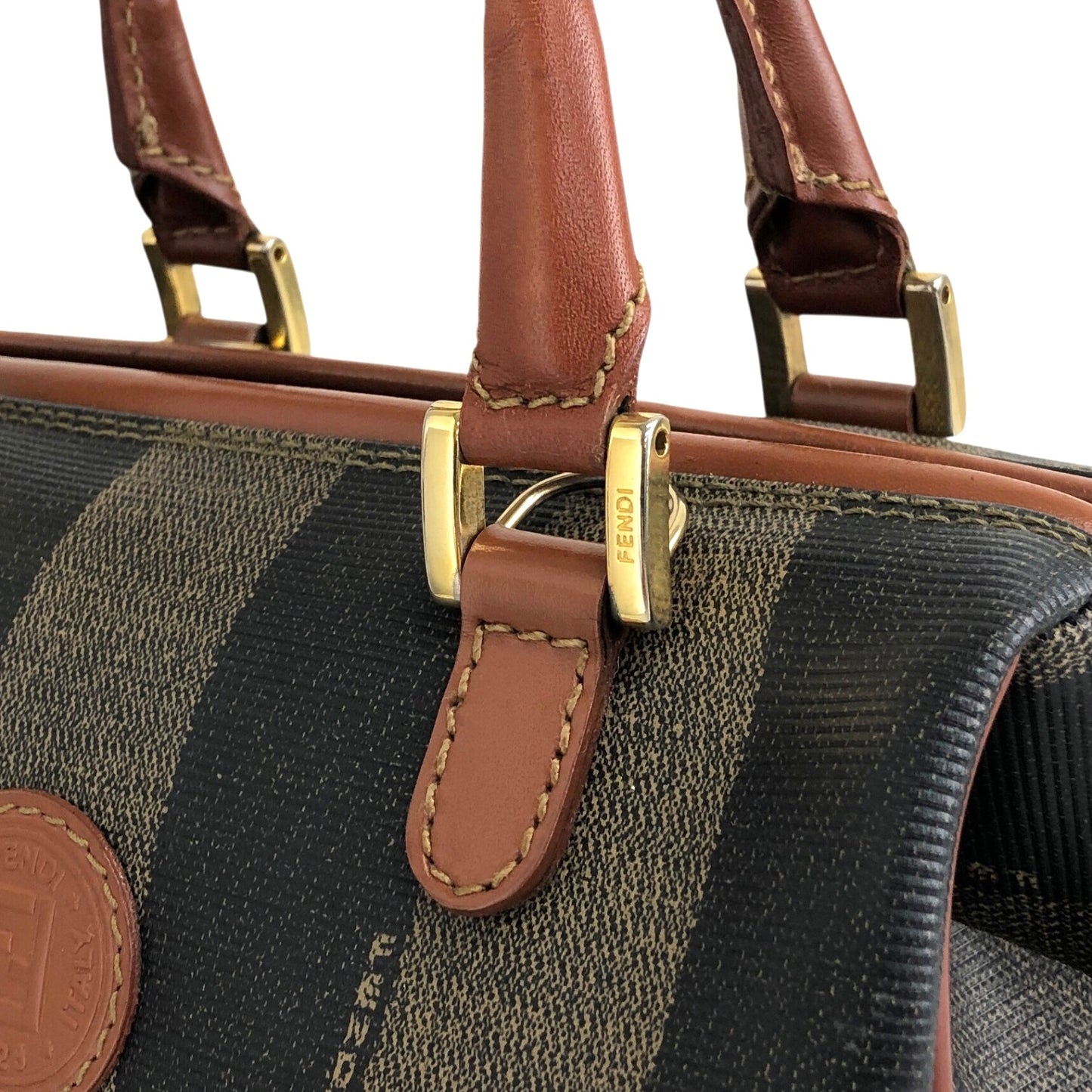 FENDI Pecan Two-way Small Boston bag Shoulder bag Brown Vintage wcnfzp