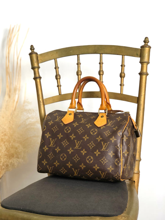 LOUIS VUITTON Monogram Small Boston bag Handbag Brown Vintage b6fmua